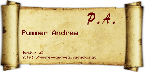 Pummer Andrea névjegykártya